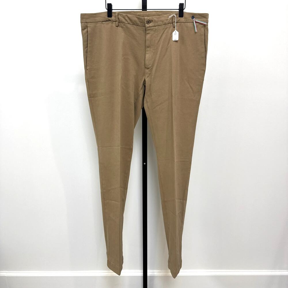 Mason's Em's Tailored Jersey Cotton Stretch Tan Straight Pants 56 NEW Trousers